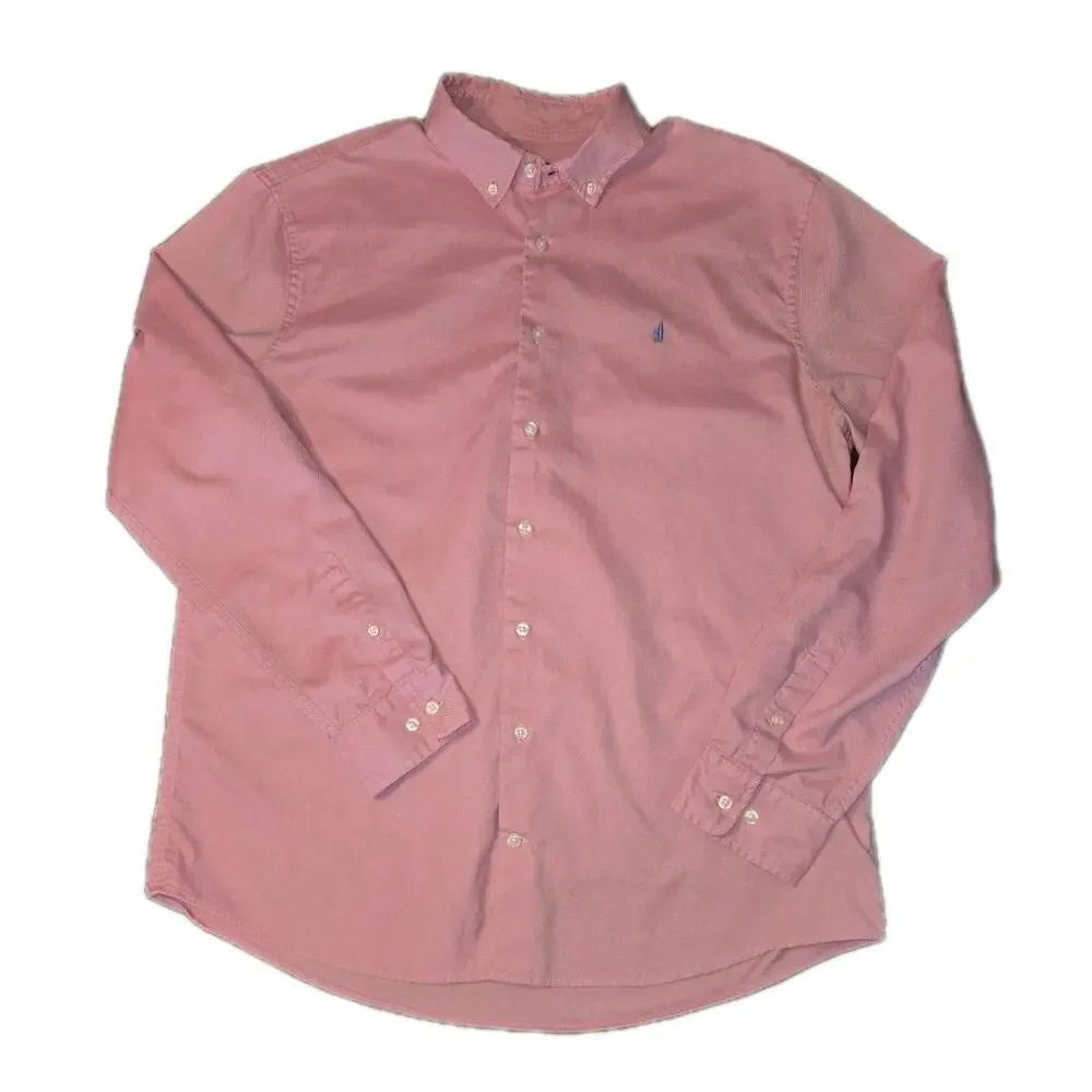 johnnie-O Men's Button Down Long Sleeve Cotton/Tencel Blend Pink Shirt XL
